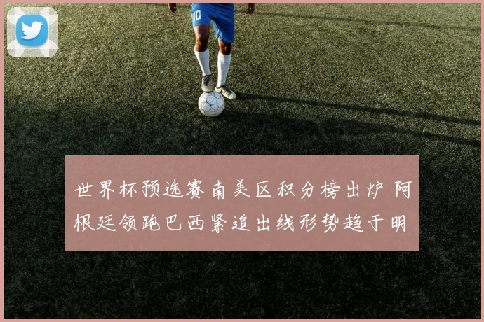 世界杯预选赛南美区积分榜出炉 阿根廷领跑巴西紧追出线形势趋于明朗